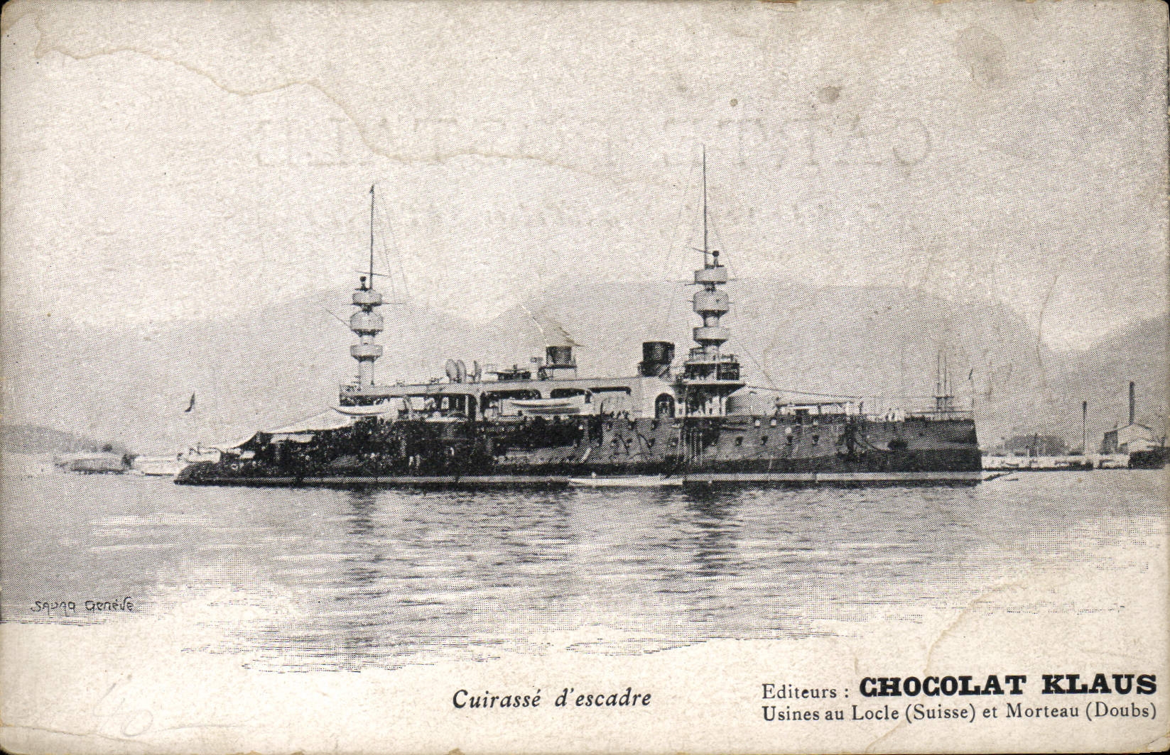 CPA Bateau Cuirasse d'escadre Chocolat Klauss 