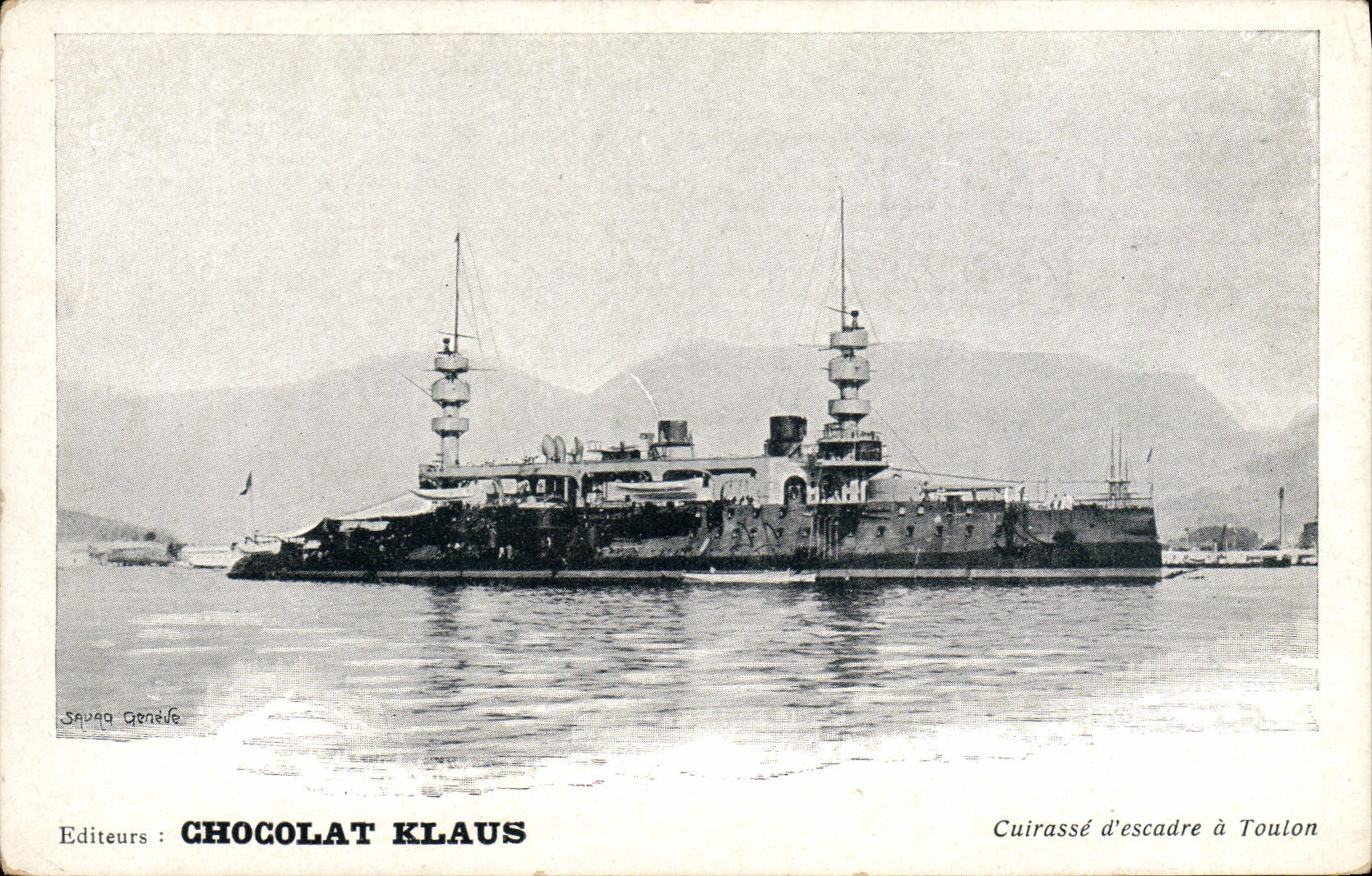 Cuirassé d'escadre à Toulon — CHOCOLAT KLAUS — éditeur CHOCOLAT KLAUS