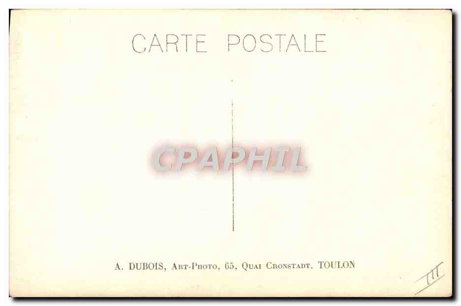 CPA Bateau x de guerre Toulon — Verso