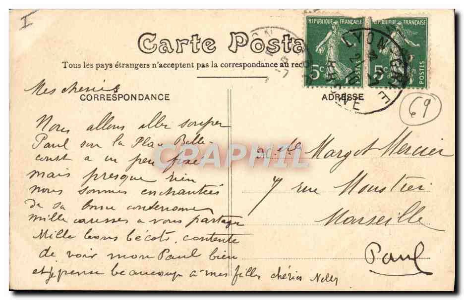 CPA Lyon Theatre des Celestins Tabac — Verso