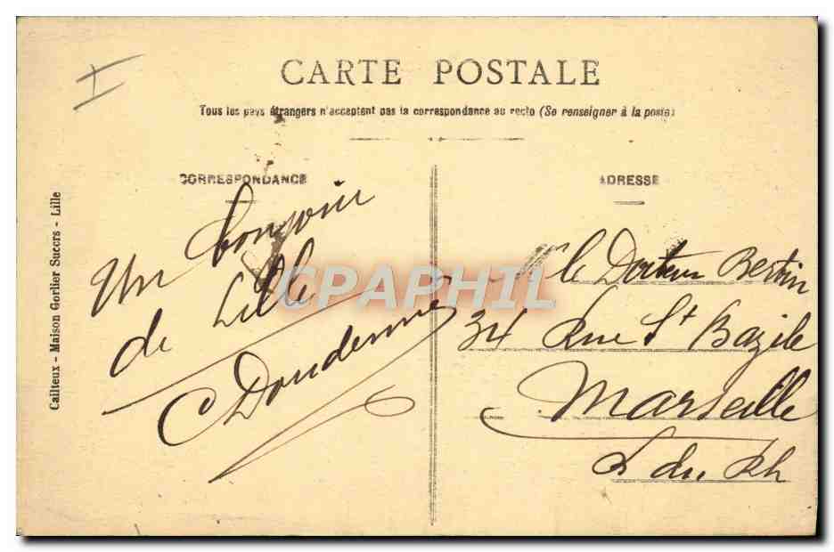 CPA Lille La Bourse et le Theatre  — Verso