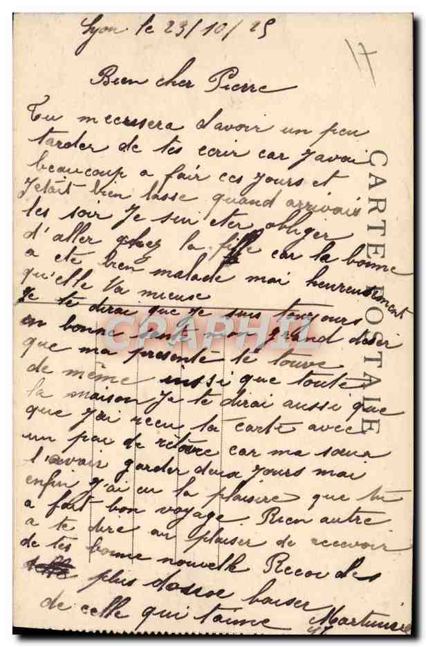 CPA Lyon Theatre des Celestins — Verso