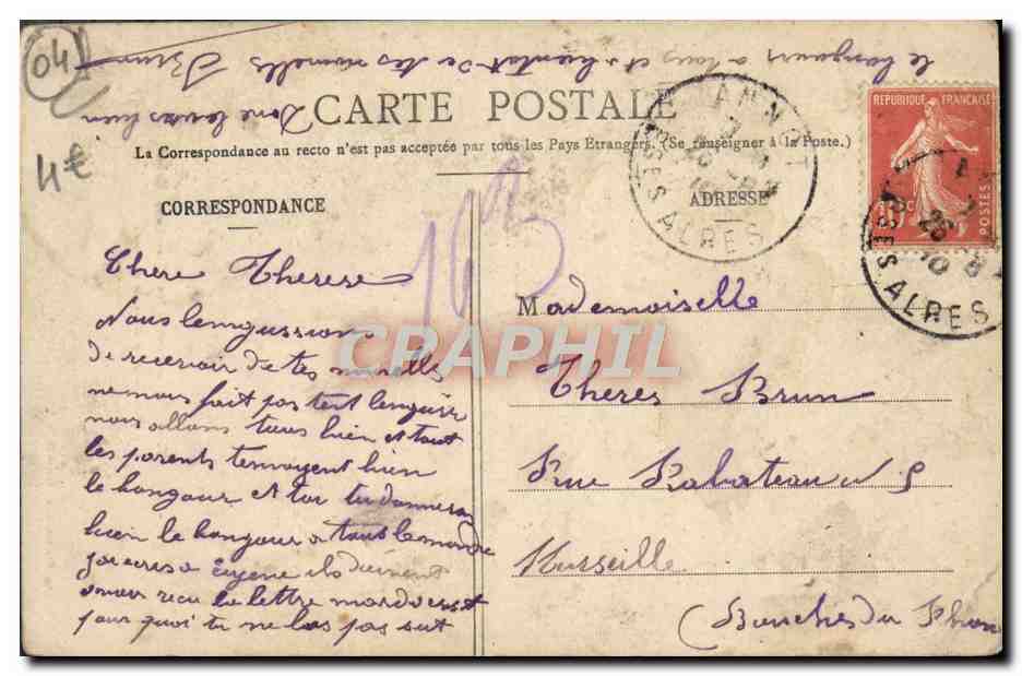 CPA Annot Pont St Joseph et Pont Historique  — Verso