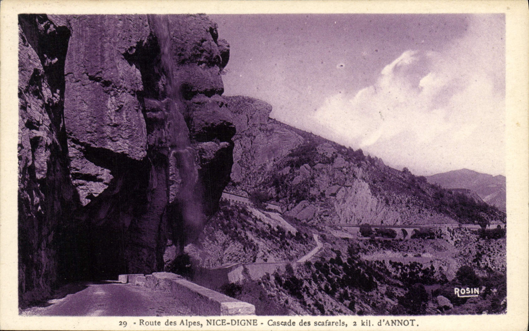 CPA Route des Alpes Nice Digne Cascade des Scarafels Annot 