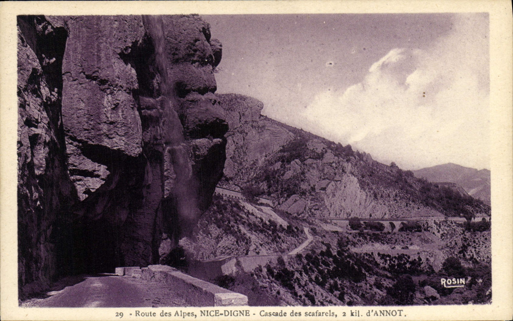 CPA Route des Alpes Nice Digne Cascade des Scafarels Annot