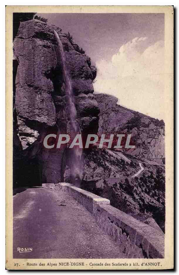 CPA Route des Alpes Nice Digne Cascade des Scafarels