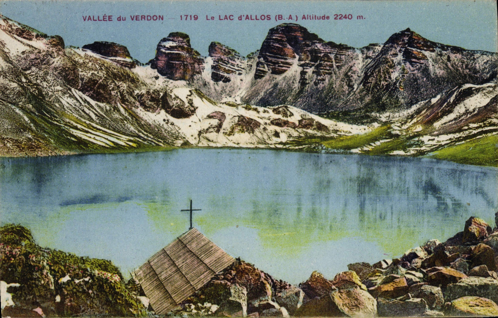 Vallée du Verdon — Le Lac d'Allos (B.A.) — Altitude 2240 m — éditeur JABRY