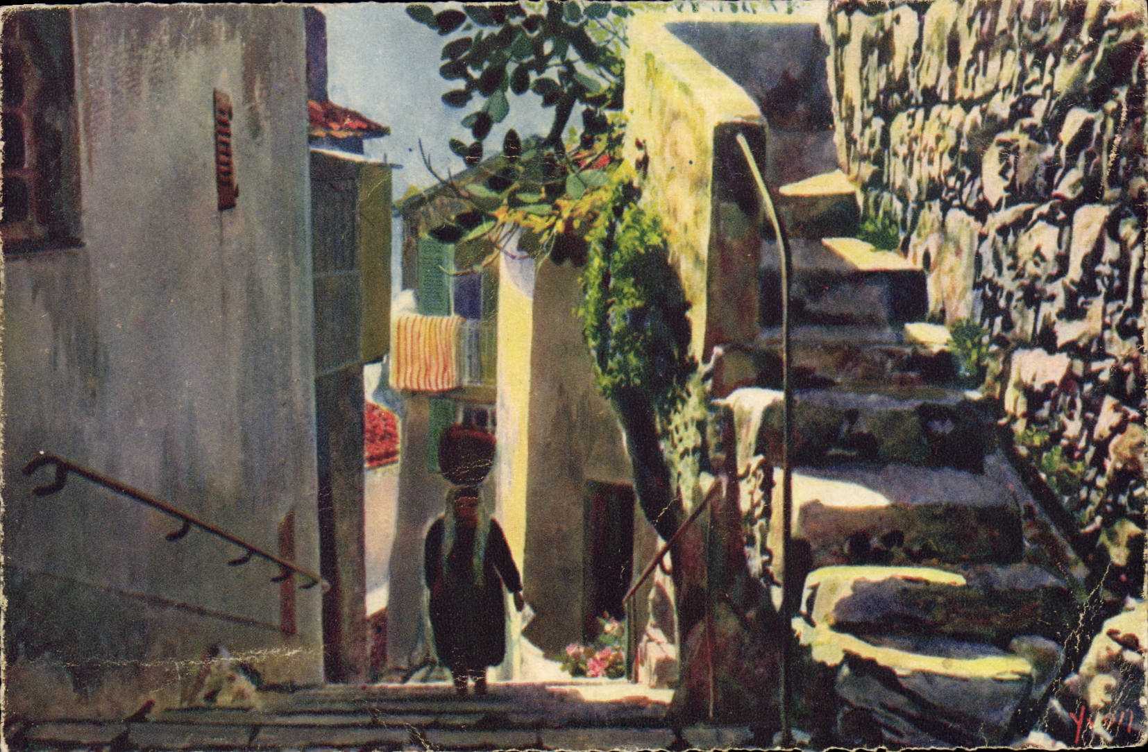 Eze (Alpes-Maritimes) — Une vieille rue du village — Éditions d'Art Yvain, Paris