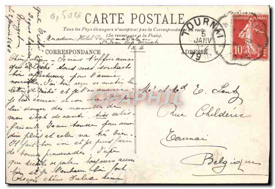 CPA Beaulieu Les Villas — Rückseite