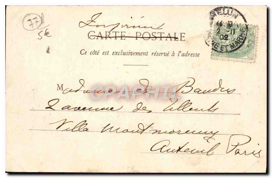 CPA Melun Chateau de Vaux le Micomte cote Sud — Rückseite