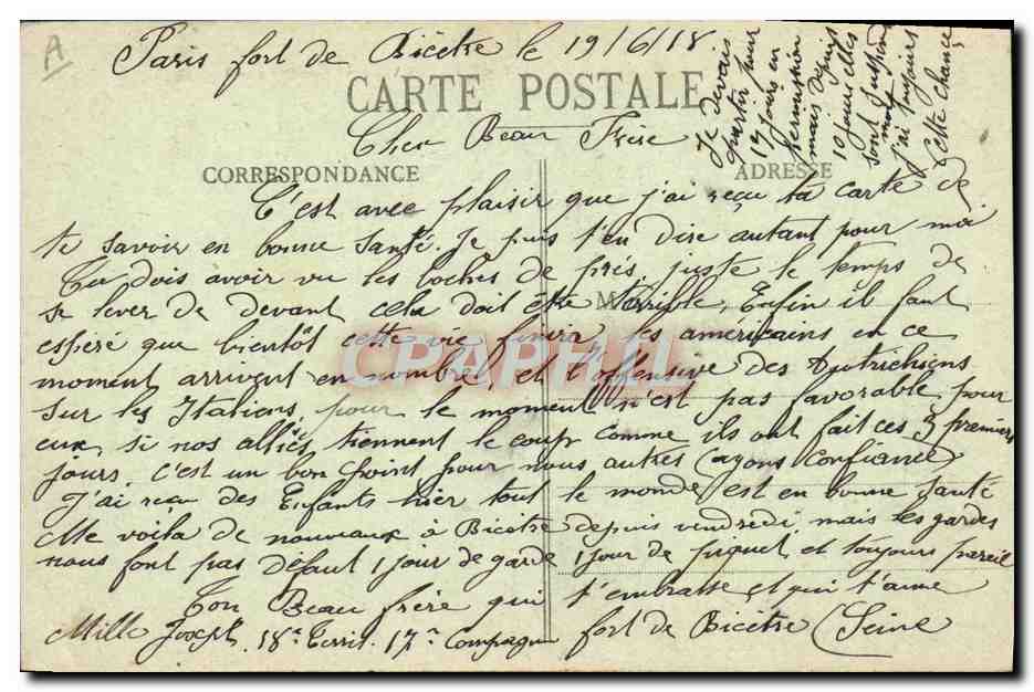CPA Etablissement Penitentiaire de Fresnes le Chateau d'eau — Rückseite