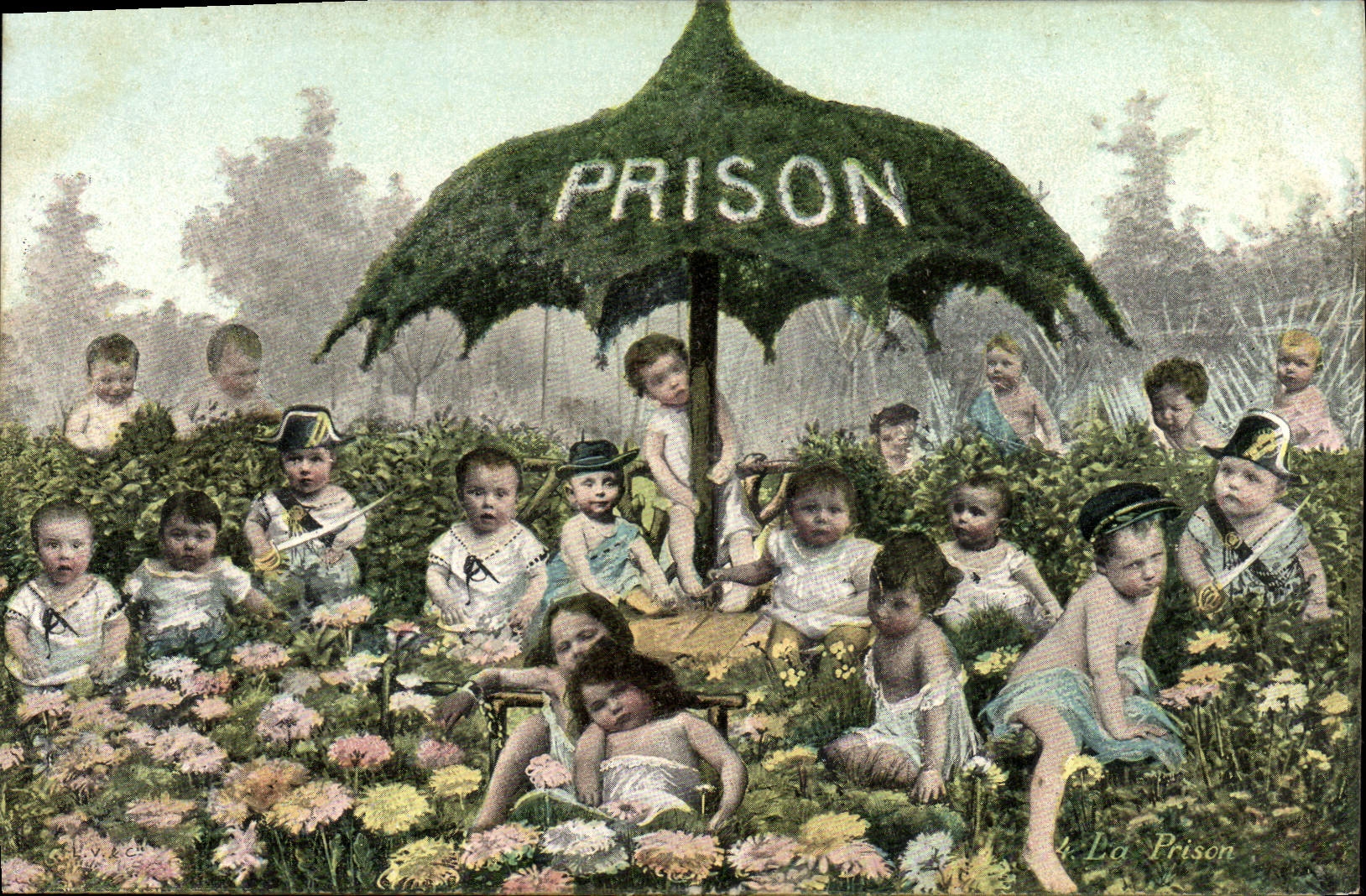 CPA Fantaisie Enfants Bebes Prison 