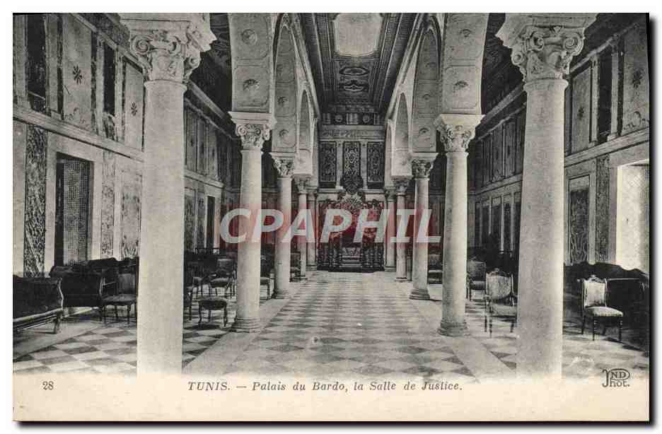 CPA Tunis Palais du Bardo la Salle de Justice