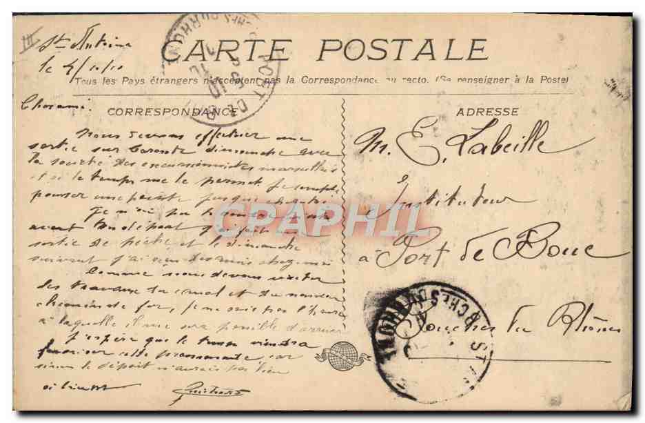 Marseille - Le Château d'If, Visite des Prisons par les Excursionnistes — éditeur non visible, n° de série 535 — Reverso