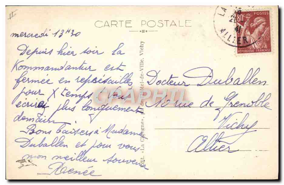 CPA Moulins La malcoiffee Ancien chateau des Ducs de bourbon  — Verso