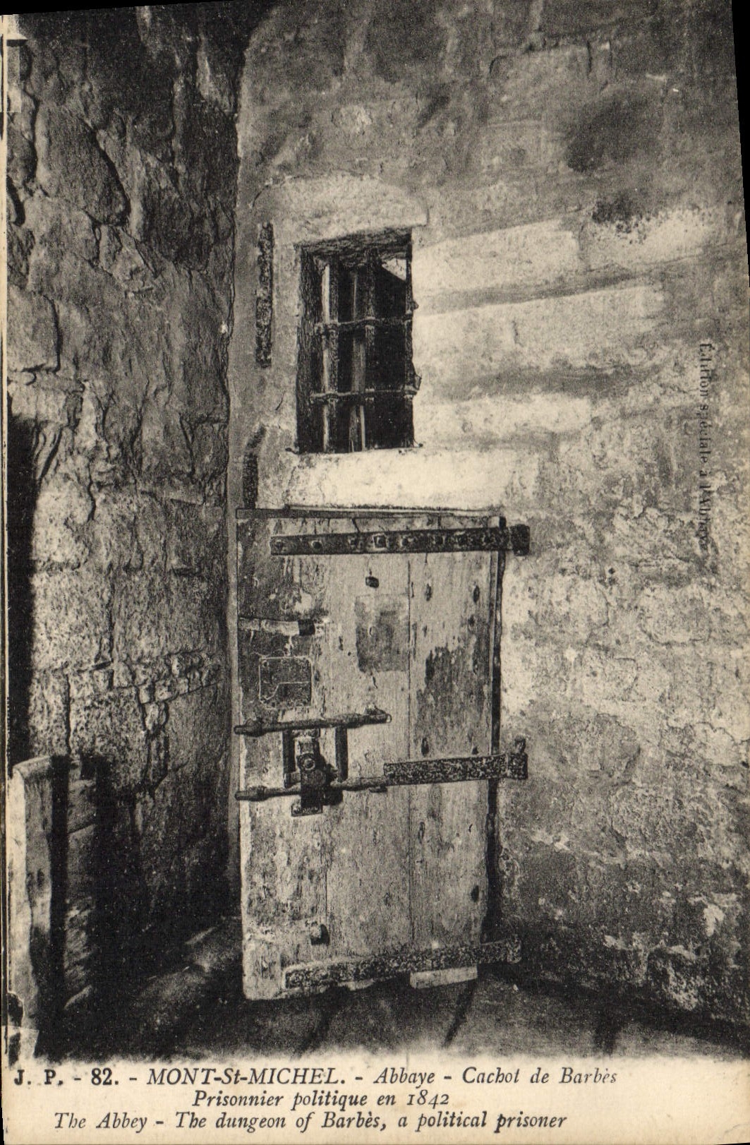 CPA Mont St Michel Abbaye Cachot de Barbes Prisonnier politique en 1842
