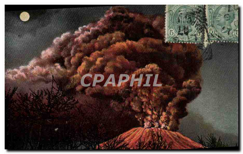 Éruption du volcan — nuit — éditeur G. Blühlen & Co. (Naples) — n° III