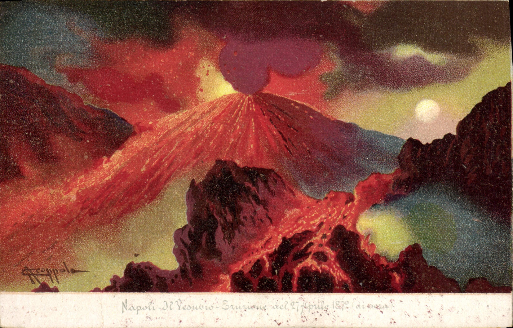 Napoli - Du Vésuve - Eruption du 27 avril 1872 (di varo) — Attoyned