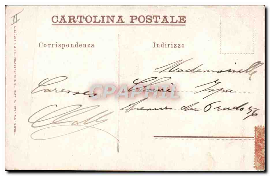 Vue du Vésuve vu du Point Franco — édition II. B. DÜLLEIN & CO., FRANCOFORTE S. M. NAPOLI — Verso