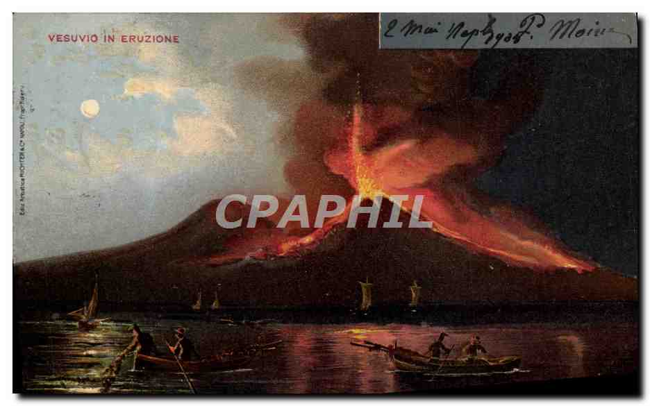 CPA Volcan Vesuvio in eruzione