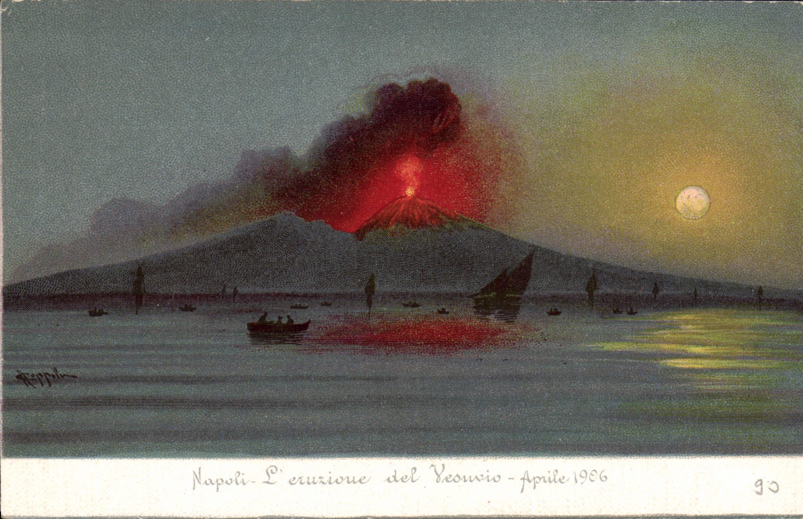 Napoli - L'éruption du Vésuve - Avril 1906 — Éditeur Ragazzino, n° 93