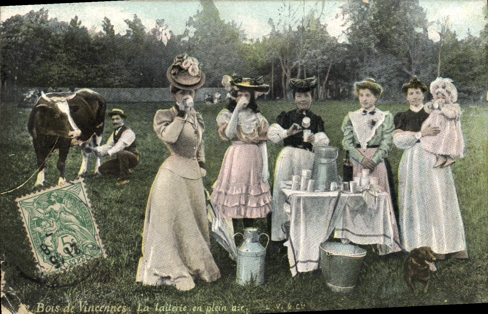 CPA Bois de Vincennes La laiterie en plein air Vache 