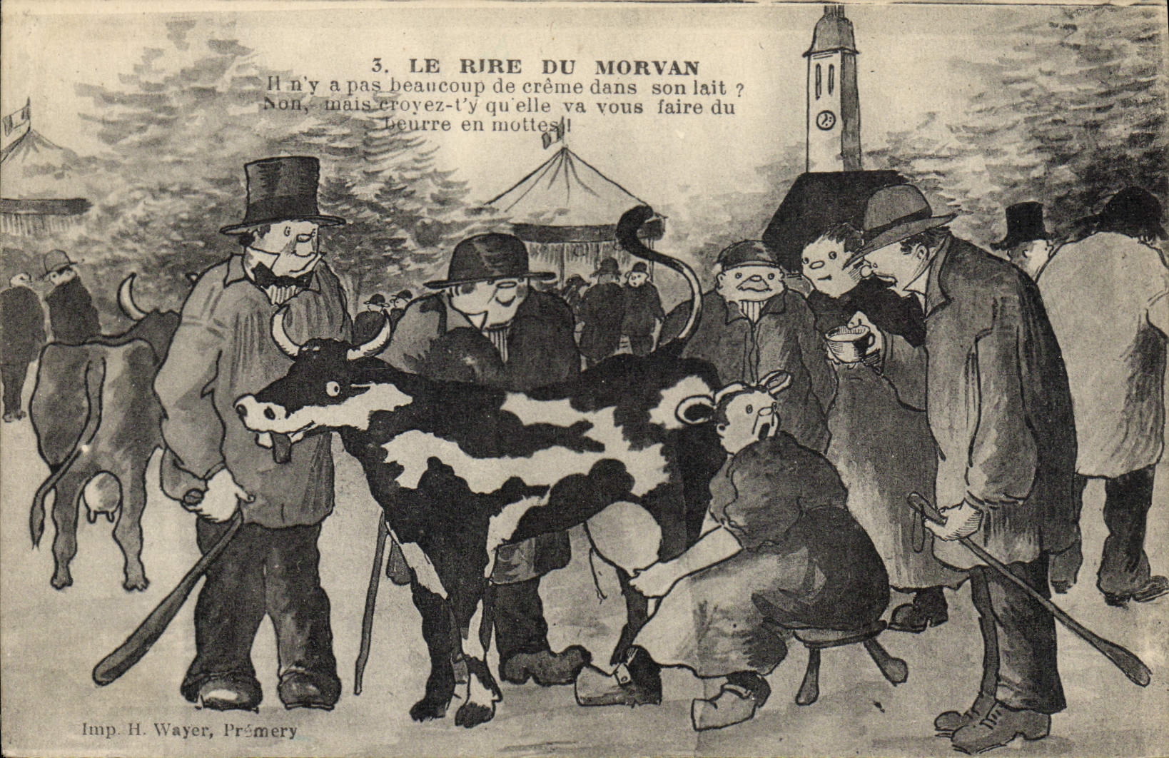 CPA Folklore Le rire du Morvan Vache 