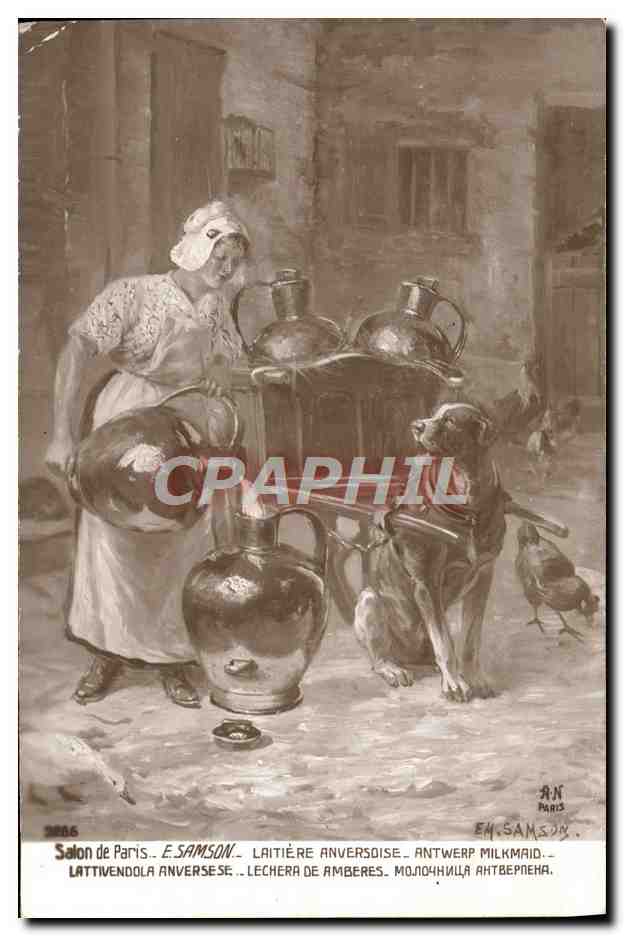 CPA Salon de Paris Samson Laitiere Anversoire Chien 