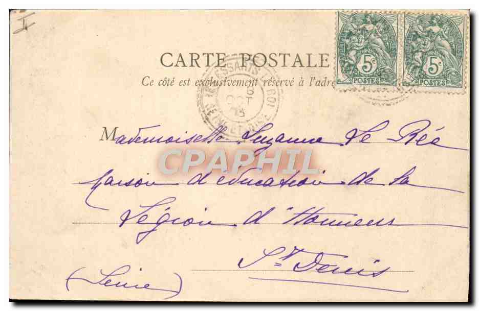Rambouillet — Lactaria de María Antonieta — edición de Boudier, impresión Vauvillier — Reverso