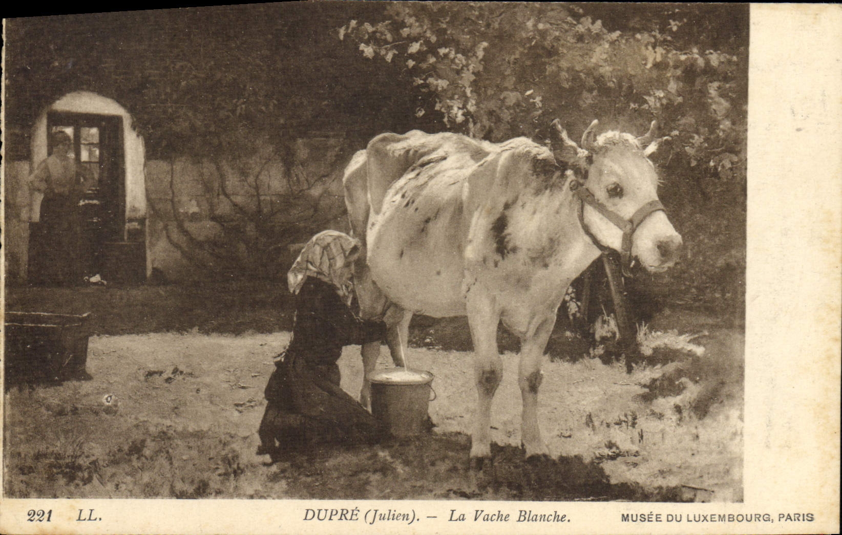 CPA Julien Dupre La vache blanche Musee du Luxembourg Paris 