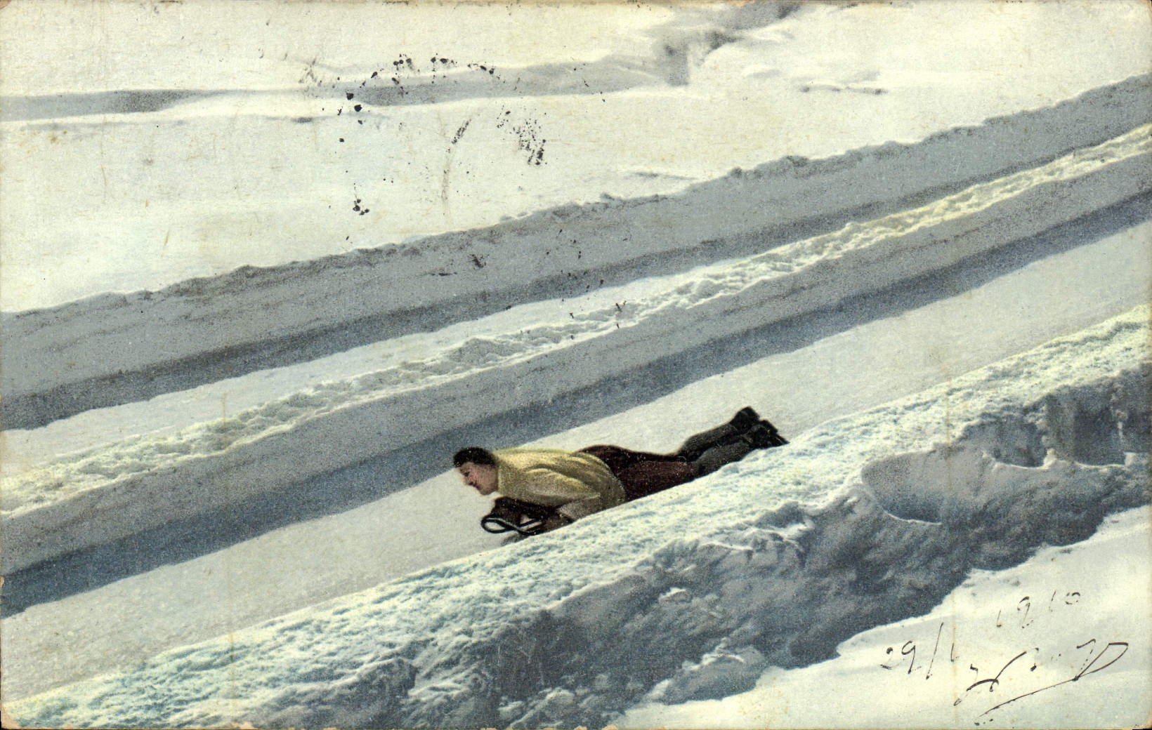 Ski alpin — descente en skeleton — éditeur AB, série III/2035