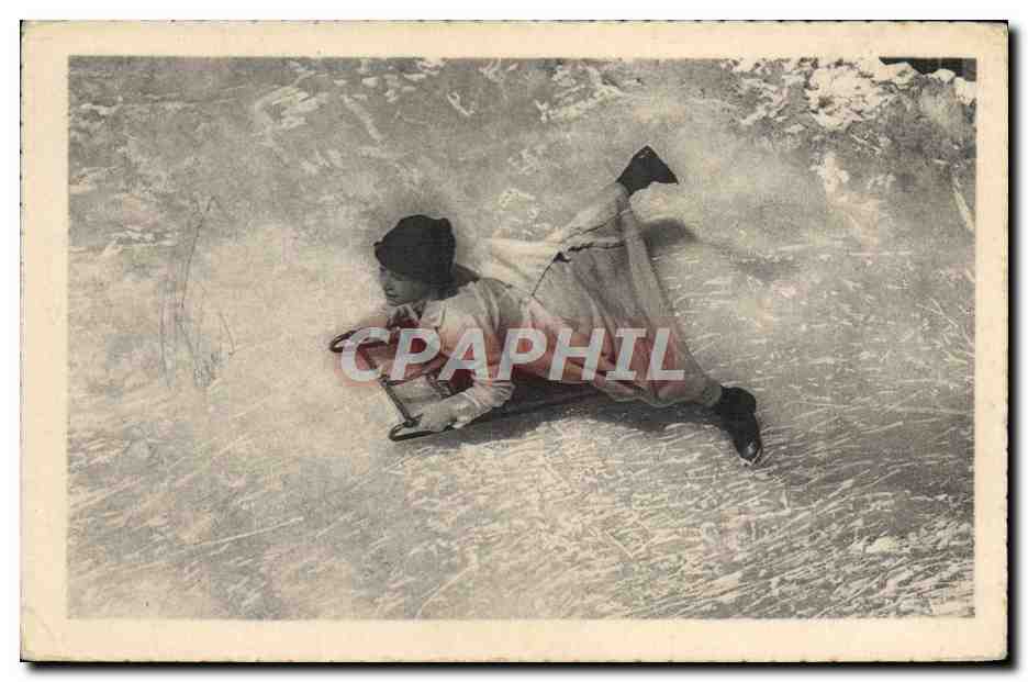 Enfant glissant sur la neige — éditeur Wehrli A.G., Zürich