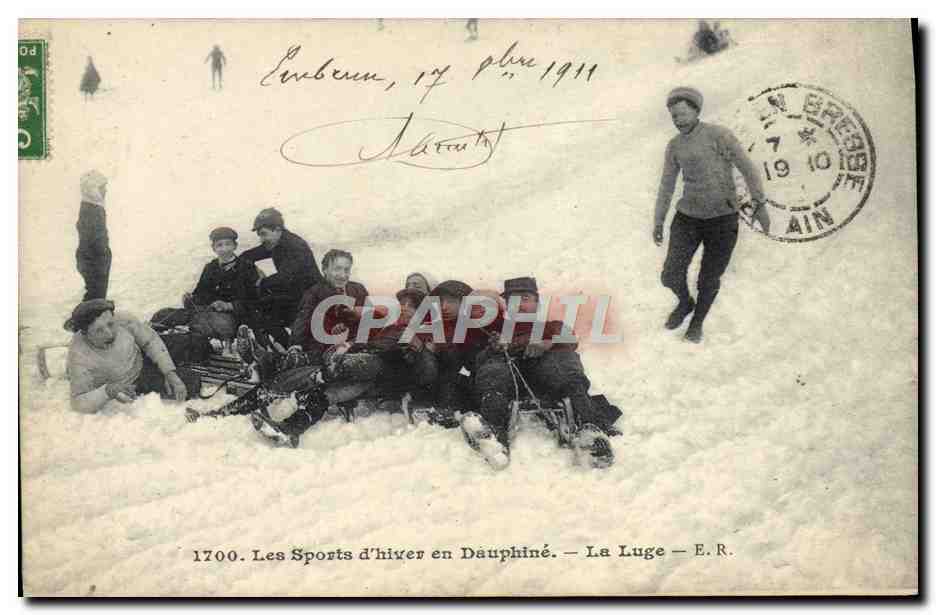 Les Sports d'hiver en Dauphiné — La Luge — E.R. — Éditeur E.R. n°1700