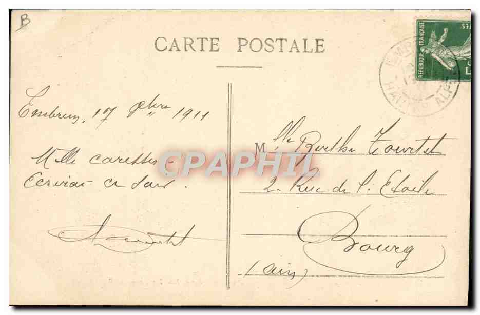 Les Sports d'hiver en Dauphiné — La Luge — E.R. — Éditeur E.R. n°1700 — Achterkant