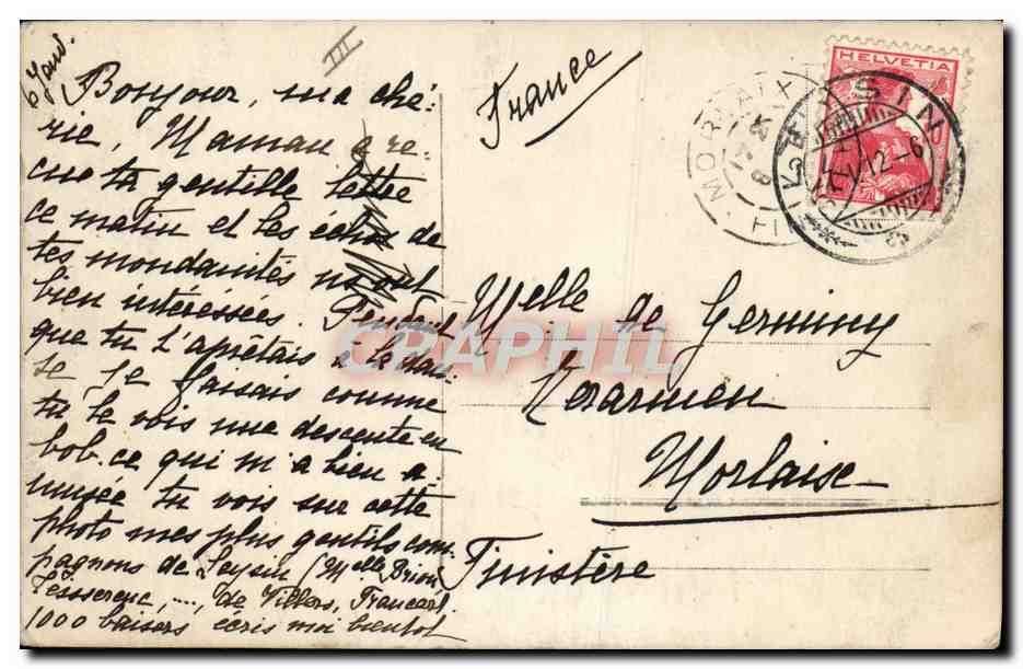 Ski d'hiver à Missie — 3 janvier 1912 — éditeur inconnu — Achterkant