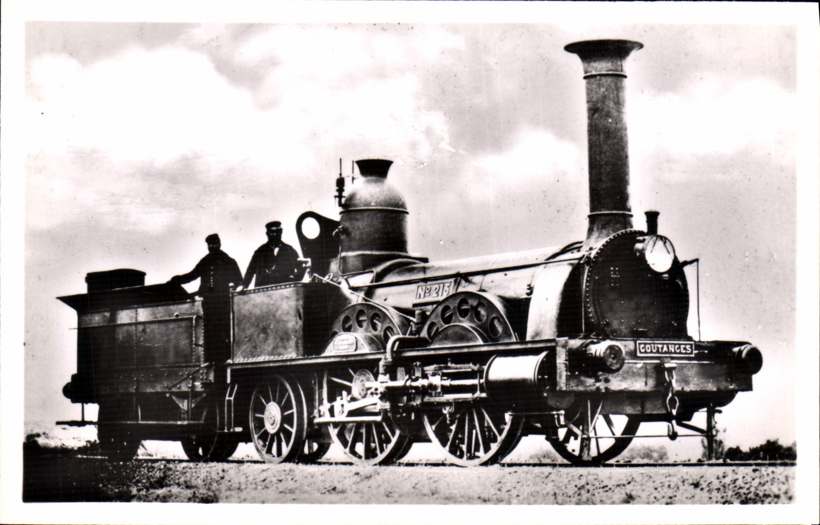 CPA Train Locomotive 215 Coutances Serie 201 240 de la Compagnie de l'Ouest Buddicom