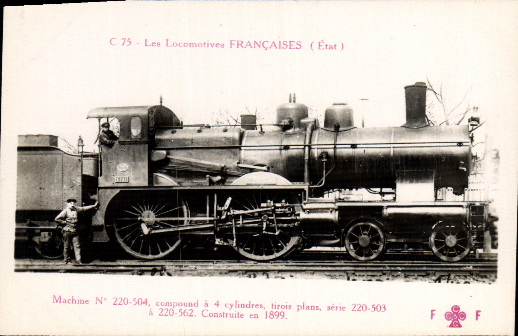 CPA Train Locomotive Machine 220 504
