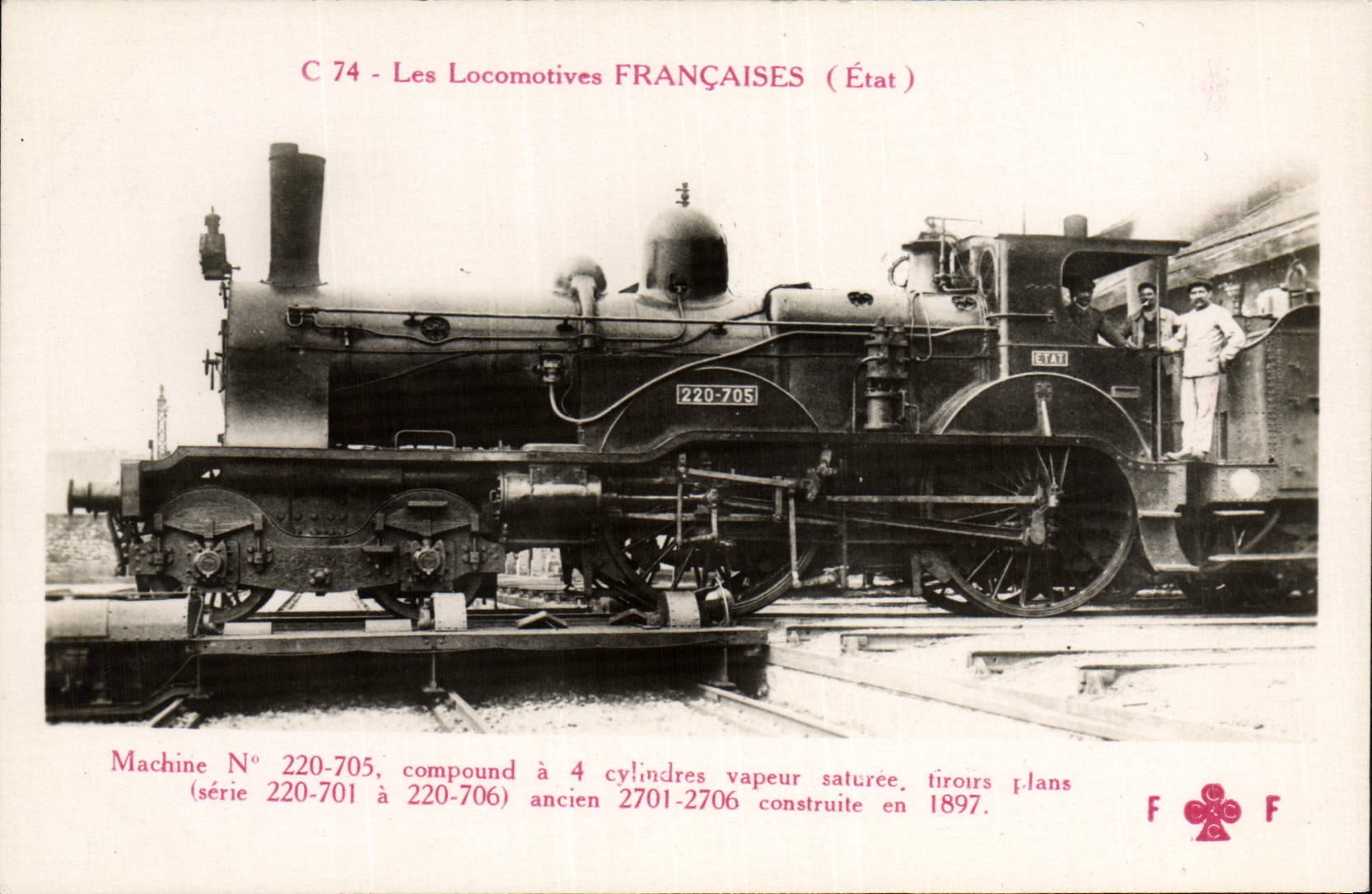CPA Train Locomotive Machine 220 705