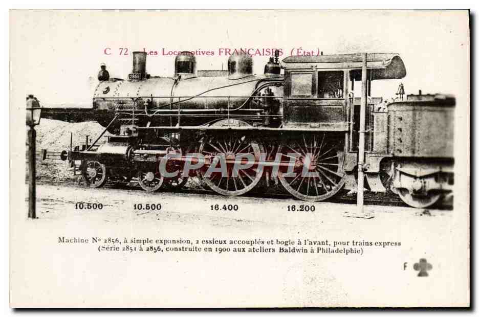 CPA Train Locomotive Machine 2856