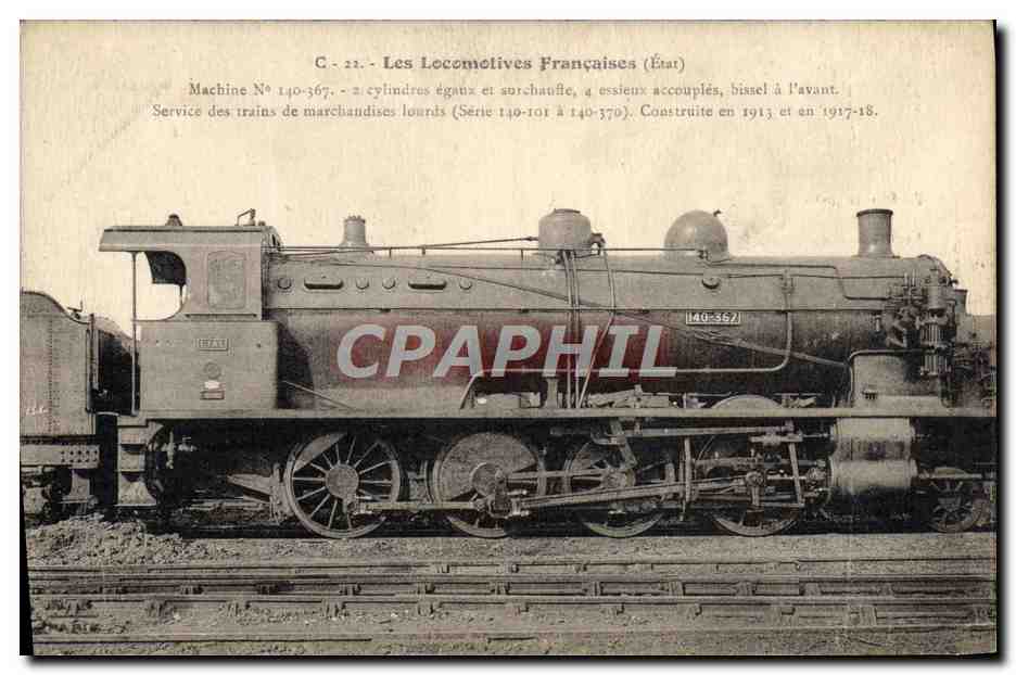 CPA Train Locomotive Machine 140 367