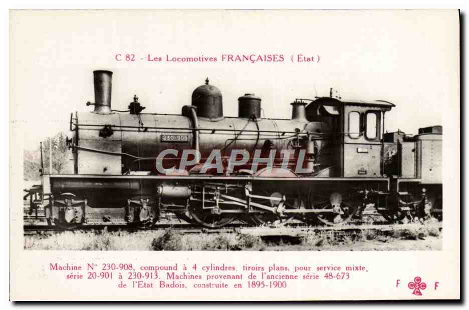 CPA Train Locomotive Machine 230 908 Etat Badois Bade Baden