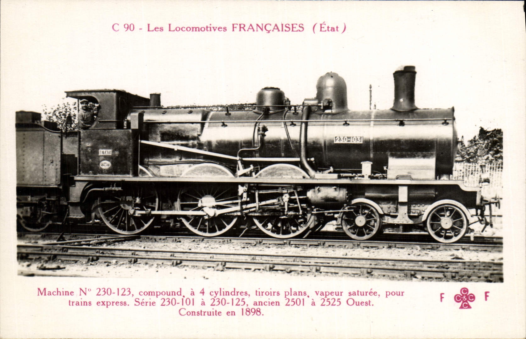 CPA Train Locomotive Machine 230 123