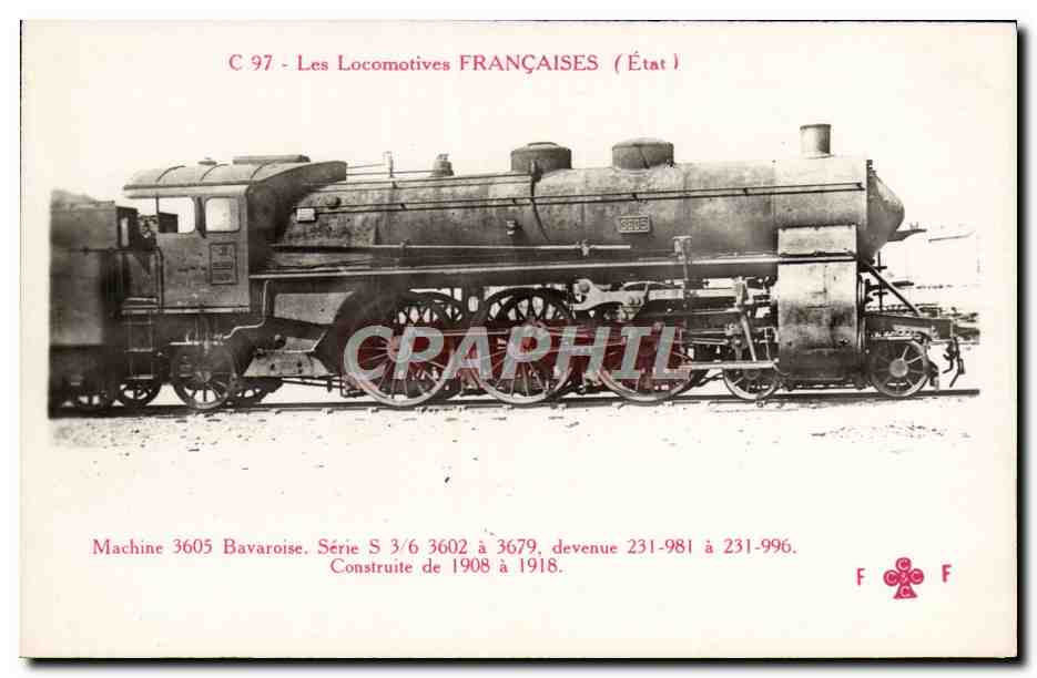CPA Train Locomotive Machine 3605 Bavaroise Serie S 3/6 3602 a 3679 