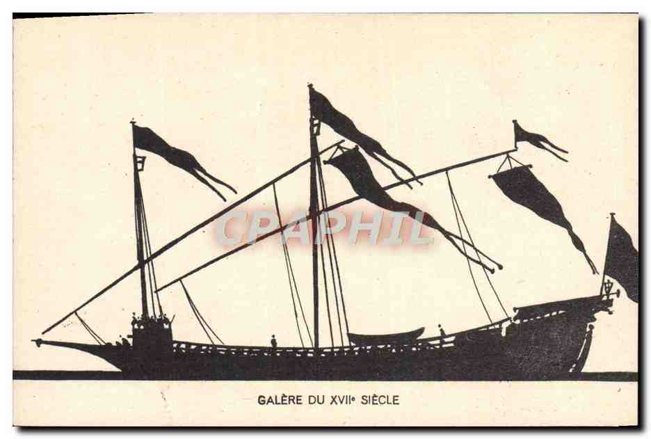 Galère du XVIIe siècle — silhouette — Éditions du Péllican, Paris