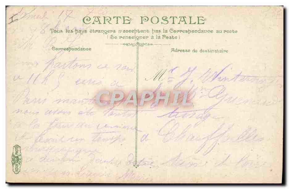 Barque de pêche ; un coup de vent — L.V. & Cie — n° 3585 — Verso