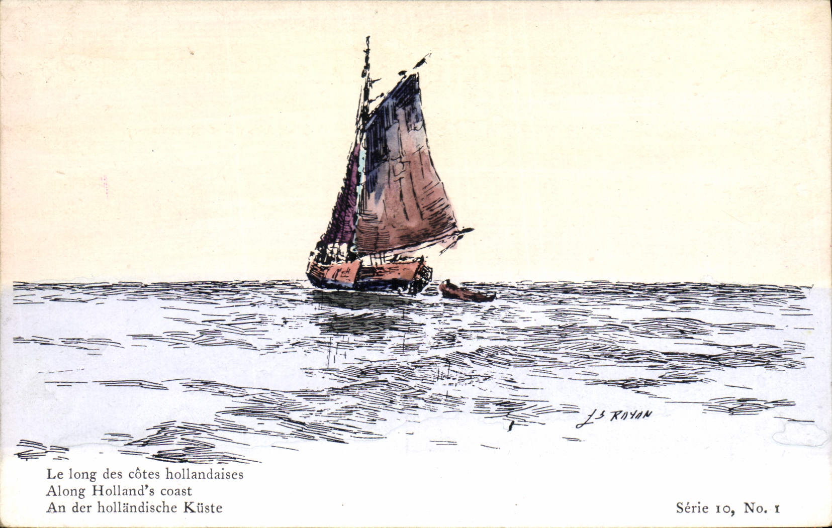 Bateau à voile — côtes hollandaises — L. Royan, Série 10, No. 1