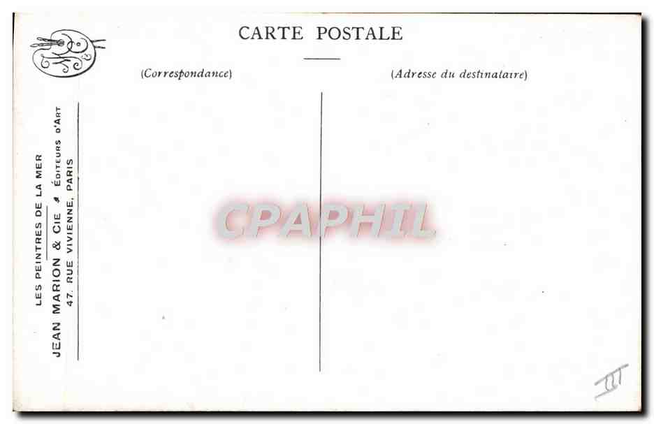 Mer du Nord — Attendant le flot — J. Woyon, Série 2, No. 1 — Verso