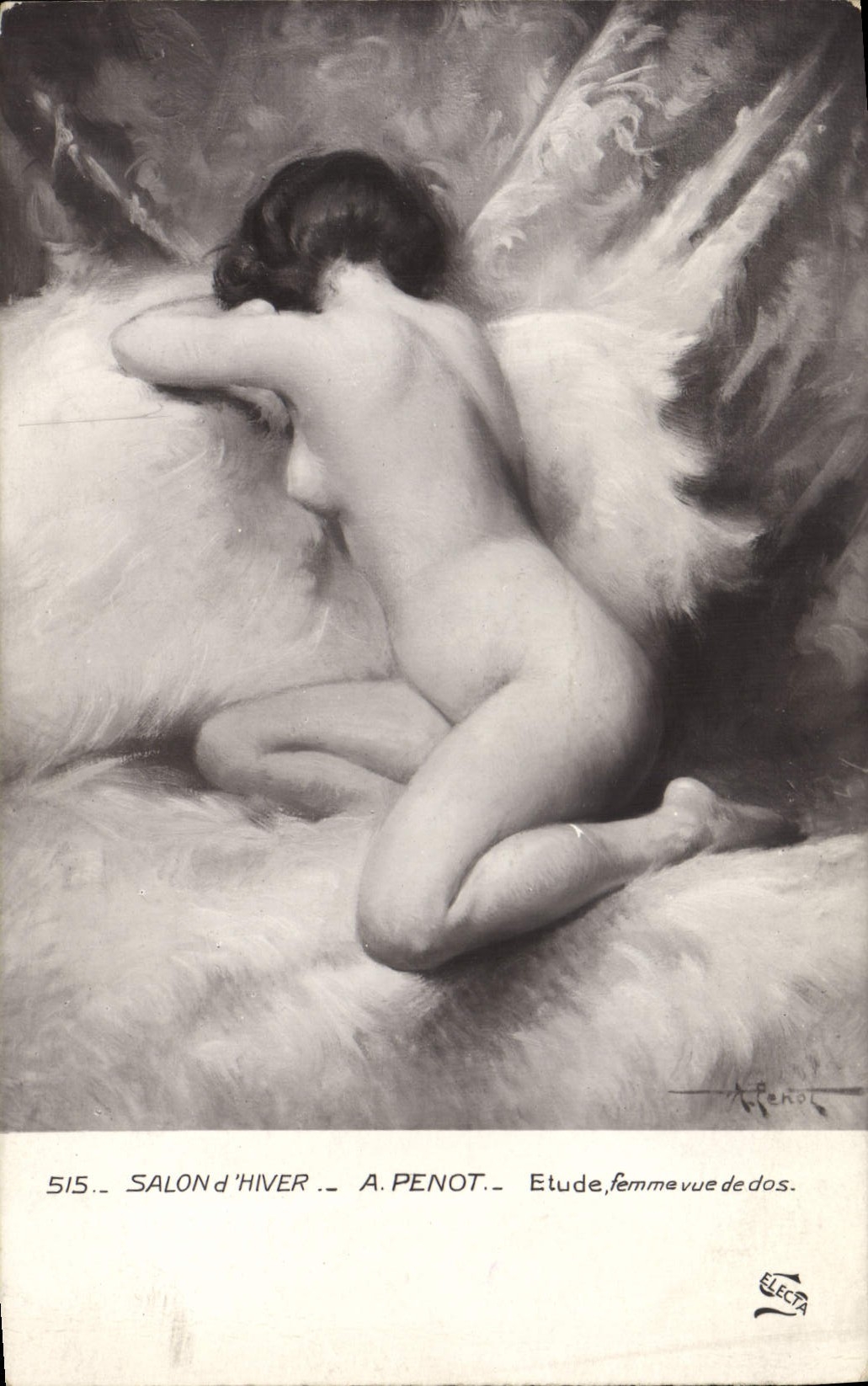CPA Femme Nu erotique Salon d'hiver A penot Etude femme de dos