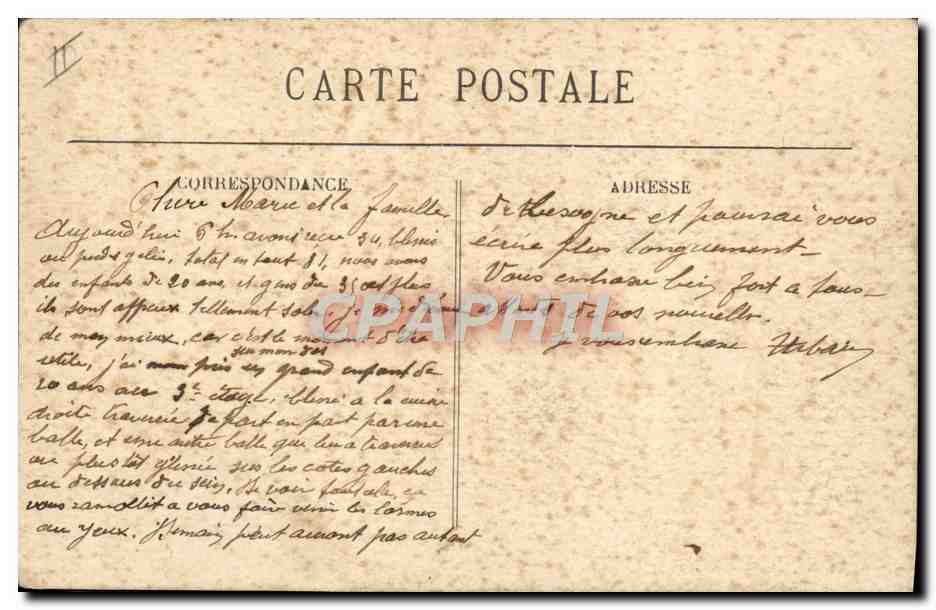 CPA Militaria Caserne Castres Quartier de l'Ardaille 9eme d'artillerie  — Rückseite