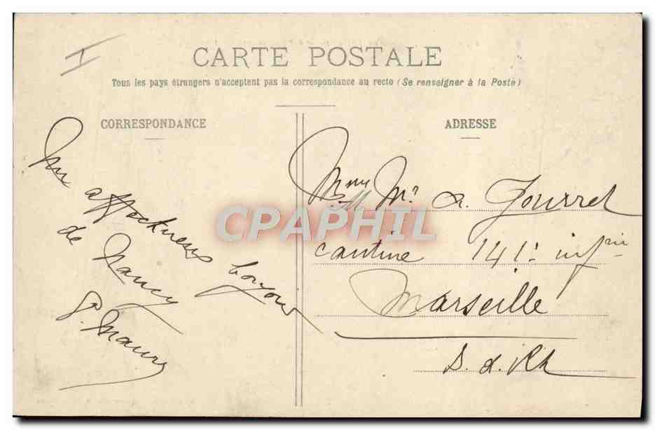 CPA Militaria Caserne Nancy Caserne Thiry 26 et 69eme regiments d'infanterie  — Rückseite